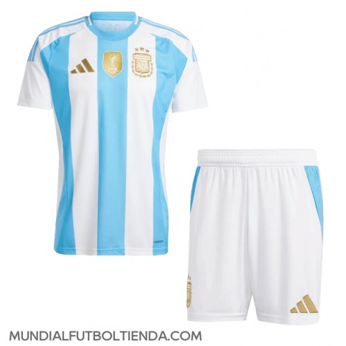 Camiseta Argentina Primera Equipación Replica Copa America 2024 para niños mangas cortas (+ Pantalones cortos)